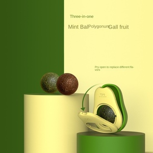 Juguetes de hierba gatera para gatos, juguetes interactivos, bolas de hierba gatera de pared de aguacate, accesorios para mascotas, juguetes comestibles para gatitos, hoja de menta Natural - Product Image 3
