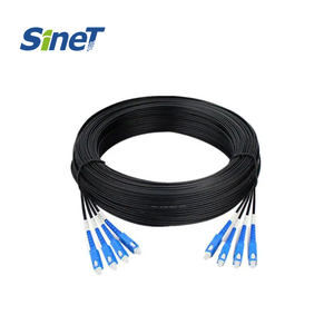 สายแพแบน2core FTTH 4core LC UPC APC 10M 20M 30m 50m 100M สาย FTTH Patch พร้อมตัวเชื่อมต่อ SC APC ความยาวคลื่น1310nm
