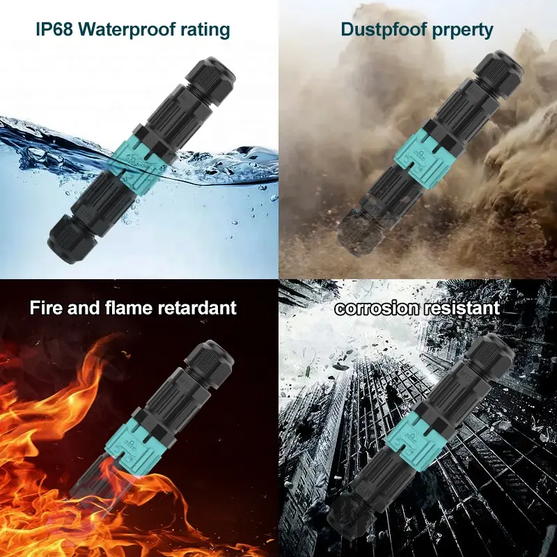 E-Weichat Outdoor Weatherproof IP68 Male Female Plastic Lighting wire clip connector 2Pin 3Pin 4Pin 5Pin 6Pin Power Connector