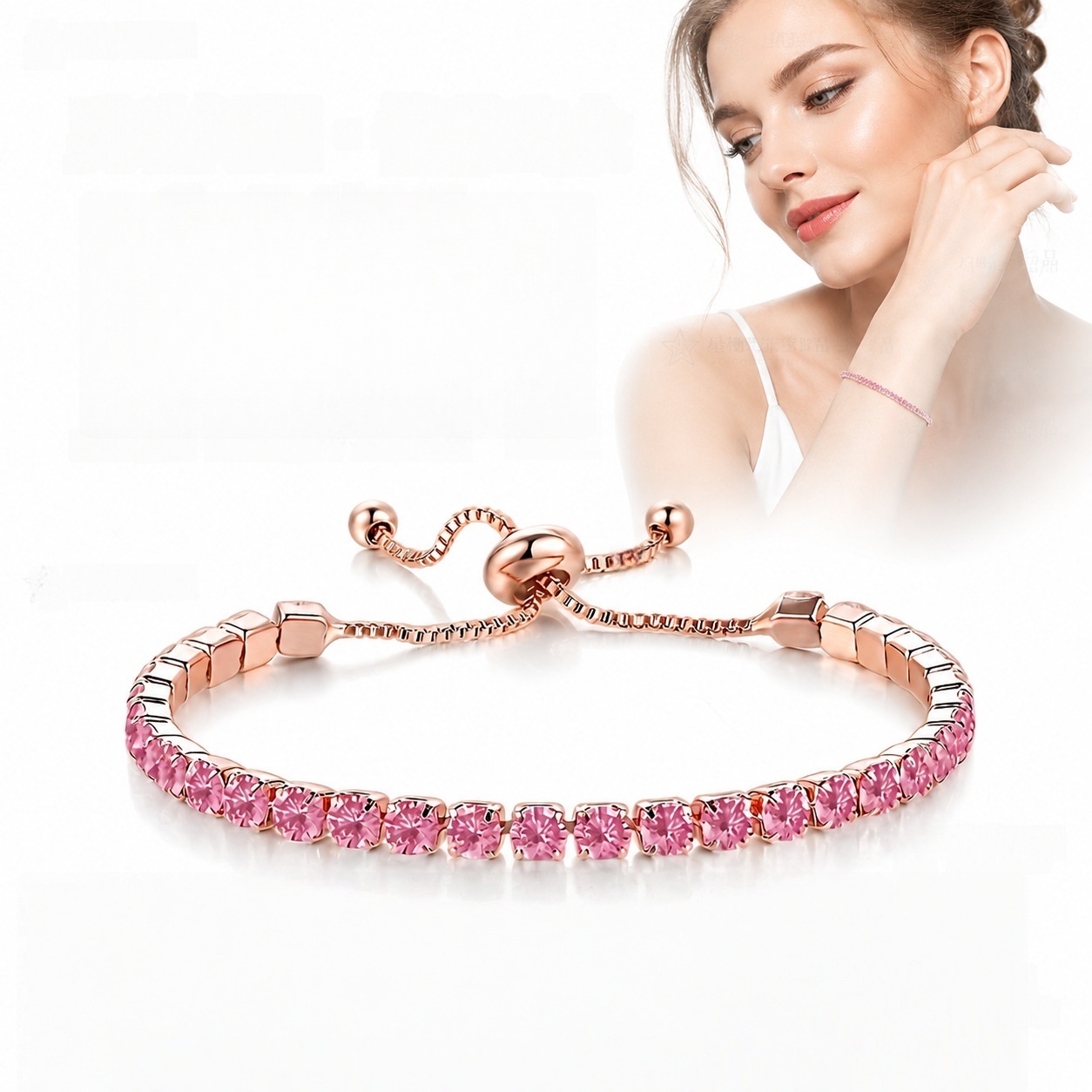 Pink diamond-rose gold