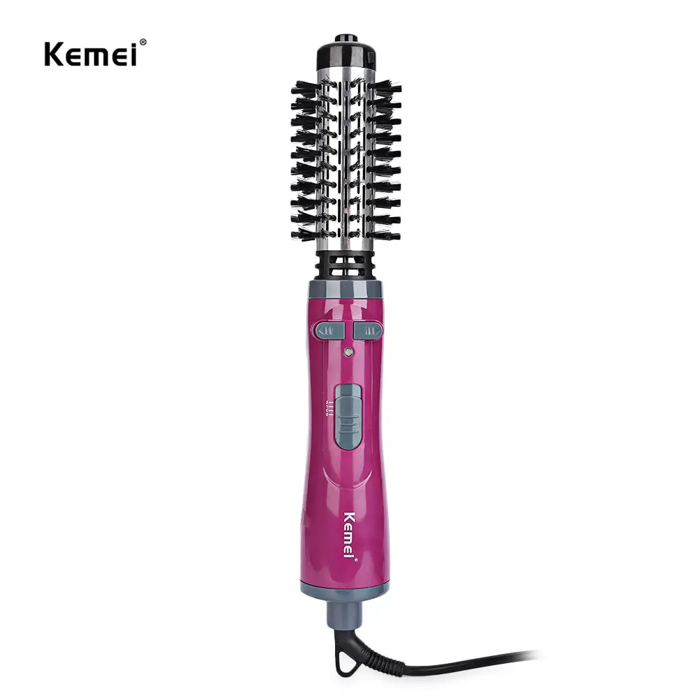 Kemei-cepillo secador de pelo y cepillo de pelo, alisador y rizador de pelo para salón o Hogar, 3 en 1 rodillo, novedad de 8000