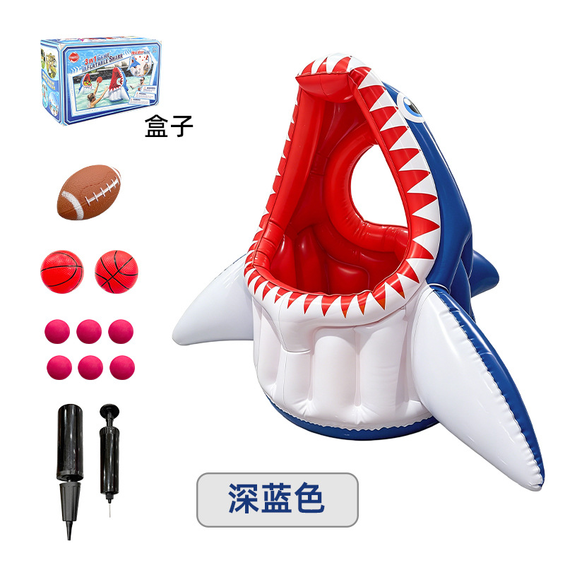 Anneau de requin gonflable bleu foncé
