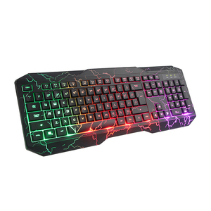 RGBバックライト付きゲーミングキーボード12 PCSマルチメディアキー矢印キーとWASDキー交換機能ゲーミングメンブレンキーボード有線 - Product Image 1