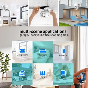 Intercomunicador inteligente giratorio impermeable, cámara Ip de seguridad inalámbrica de 360 grados con sirena, colorida visión nocturna, A12 - Product Image 2