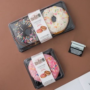 Çörek için 2 delik dikdörtgen şeffaf kapak PET plastik ambalaj kutuları - Product Image 5