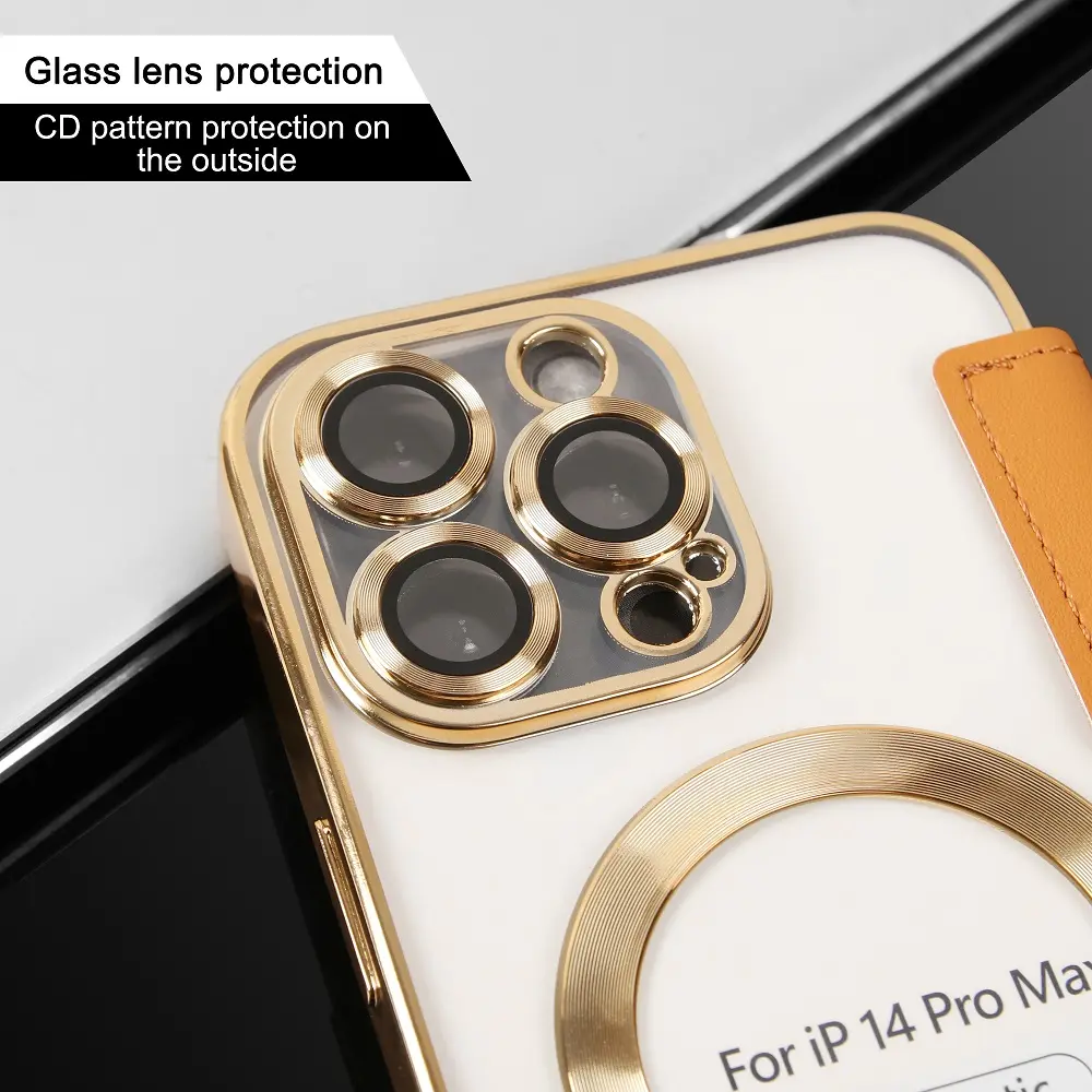 نمط جديد من الجلد المغناطيسي لهاتف iPhone 15 14 13 12 عدسة تحمي الغطاء الخلفي مع حافظة المحفظة