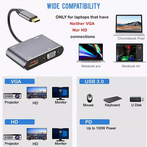 <strong>USB</strong> 3.0 to HD-MI Compatible <strong>VGA</strong> Adapter Converter 1080P HD for Computer to Projector TV Monitor Extend Screen <strong>VGA</strong> Cable - Product Image 5