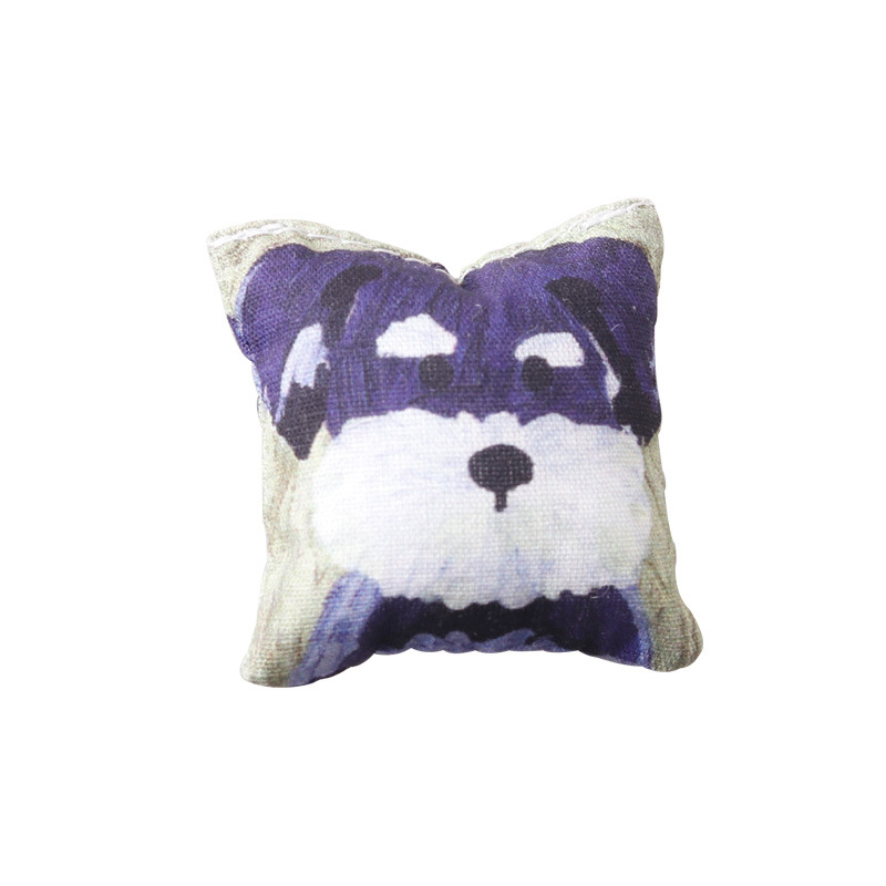Oreiller pour chien Schnauzer bleu marine
