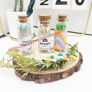 Cam şişe kavanoz Macaron renkli pembe küçük renkli maçlar Matchbook Deluxe kokulu 2 inç noel hediyesi - Product Image 3