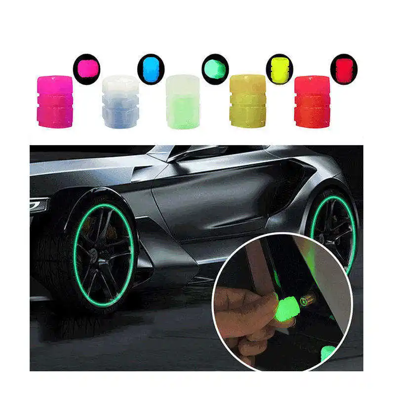 5 रंग एब्स ऑटो टायर चमकदार वाल्व को कवर करते हैं रंगीन सार्वभौमिक मोटरसाइकिल कार टायर चमकदार वाल्व कवर