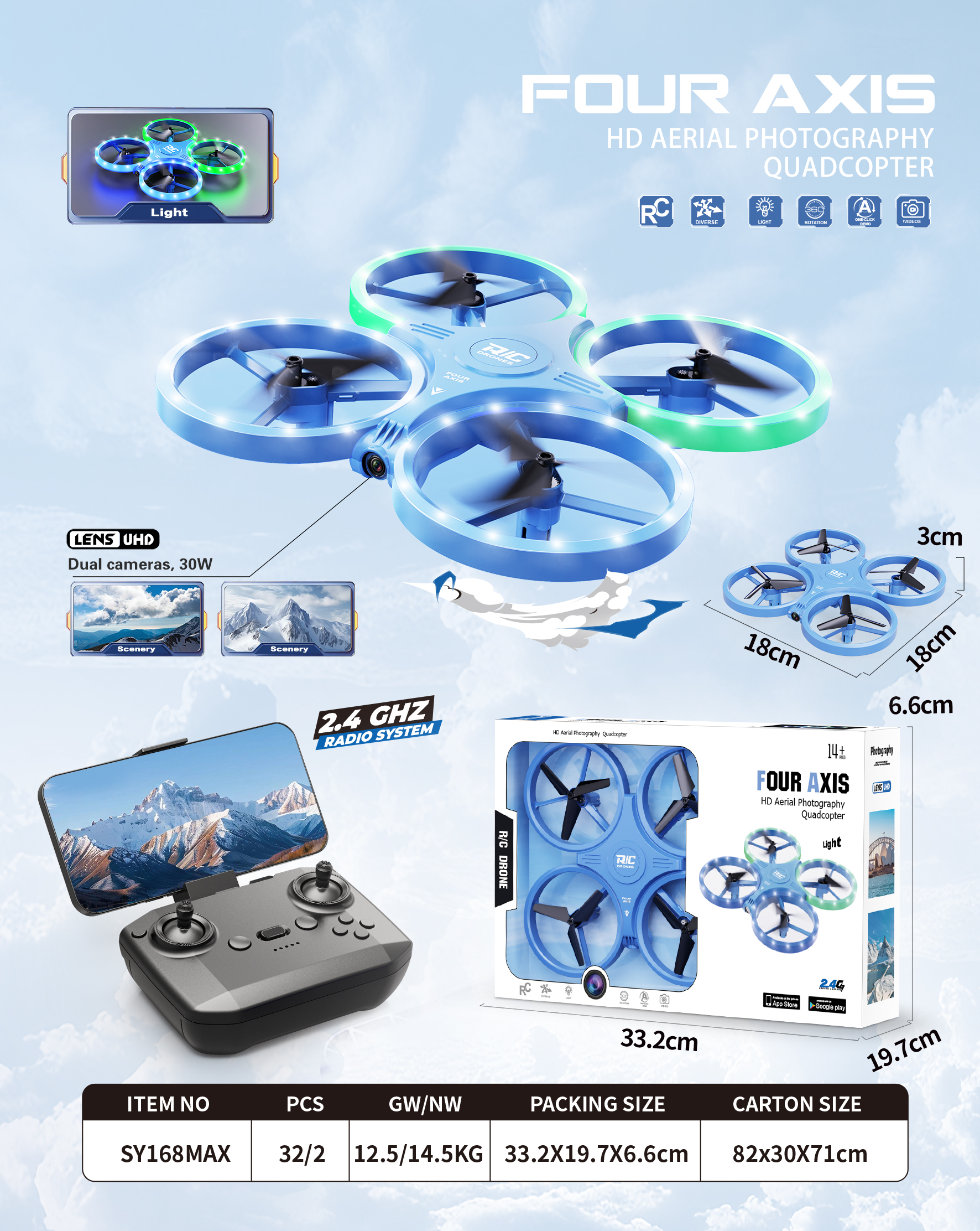 Caméras bleues-SY168MAX-Dual