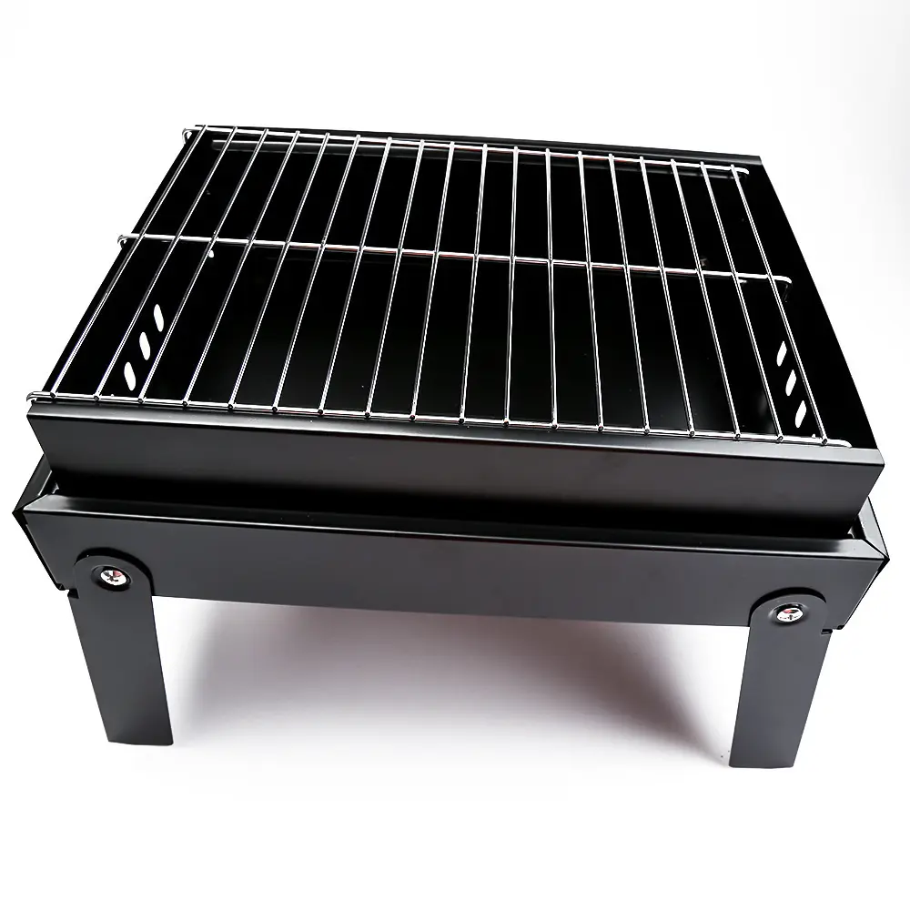 Stainless Steel Mini Charcoal Bbq Grills Electrophoresis Spray Molding Foldable Camping Barbecue Grill