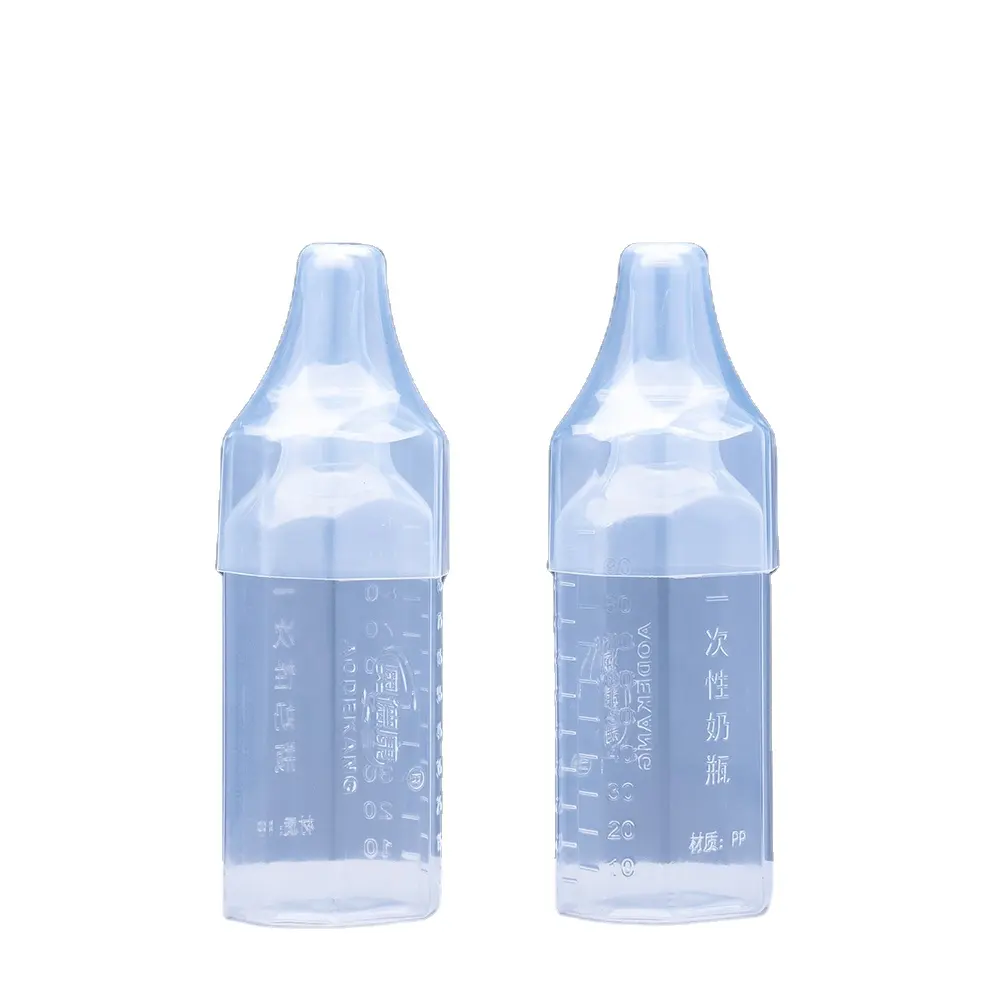 Biberón de plástico de flujo lento, biberones de 240 Ml, boquilla transparente estándar de flujo rápido para bebé, cuchara de silicona para biberón