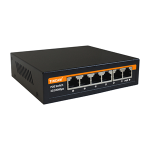 Tincam Mini 6-Port-Fast-Ethernet-PoE-Switch Netzwerk-Switch 4 Ports mit 2 Uplink-Poe-Switch für IP-Kamera Computer Ethernet