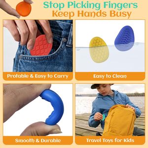 צעצוע להפגת מתחים לילדים, מרקם סיליקון רך, אבן דחיסה, בלוק להפגת מתחים, צעצועי פידג'ט, אבן חושית לגילאי 3-6 - Product Image 3