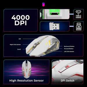 Tailor Anti-ghosting Gaming <strong>Keyboard</strong> Mouse Combo RGB Backlit Rechargeable Wireless Gaming <strong>Keyboard</strong> and Mouse Kit (Black) - Product Image 6