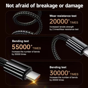 สายดาต้าชาร์จเร็ว6A 240วัตต์ทนทาน0.3/1/1.5/2/3เมตรสำหรับโทรศัพท์มือถือหลายเครื่องที่ป้องกันคอมพิวเตอร์ที่เข้ากันได้กับสต็อก - Product Image 5