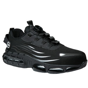 รองเท้าผ้าใบสไตล์สปอร์ตสำหรับผู้ชาย ZG 918 รองเท้าทำงานนิรภัยแบบใหม่ ป้องกันการกระแทกและการเจาะทะลุ สีดำ พร้อมปุ่มหมุนสำหรับงานก่อสร้าง - Product Image 5