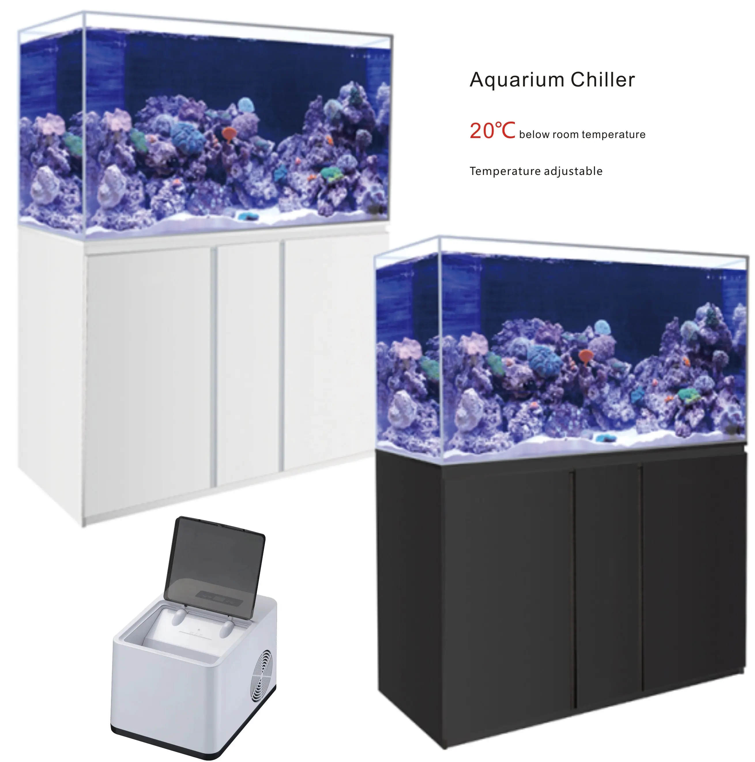 Resfriador de aquário com display led, máquina de resfriamento, compressor e resfriador de tanque de peixes, 2023