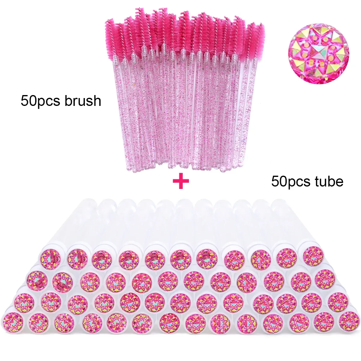 50 pièces de verre rose vif