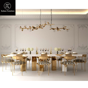 Diseño italiano Muebles de comedor de gama alta Acabado de barniz de alto brillo Mesa de comedor Rectangular Chapa de madera Mesa de comedor de lujo - Product Image 3