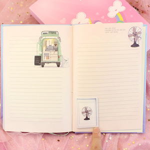 Unicorn Hardcover School <strong>Notebook</strong> 32K Paper <strong>Notepad</strong> <strong>Lock</strong> Key Stylish B4 Size Fabric Cover Thread Sewing Binding Stylish Diary - Product Image 4