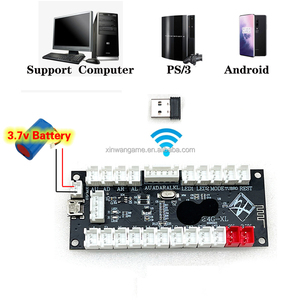 Wireless <strong>USB</strong> <strong>Controller</strong> <strong>Arcade</strong> Stick One Player Game DIY Kit with 30mm clear Push Button Happ Joytsick