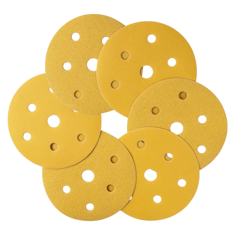 Vendita calda 4/4.5/5/6 pollici francese carta in lattice giallo abrasivo con cappuccio disco abrasivo disco di carta vetrata