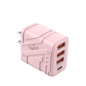 Mecha tarzı 40W PD 3.0 USB-C cep telefonu şarj cihazı Apple Android telefonlar için uygun QC3.0 5V3A çok portlu şarj kafası - Product Image 1