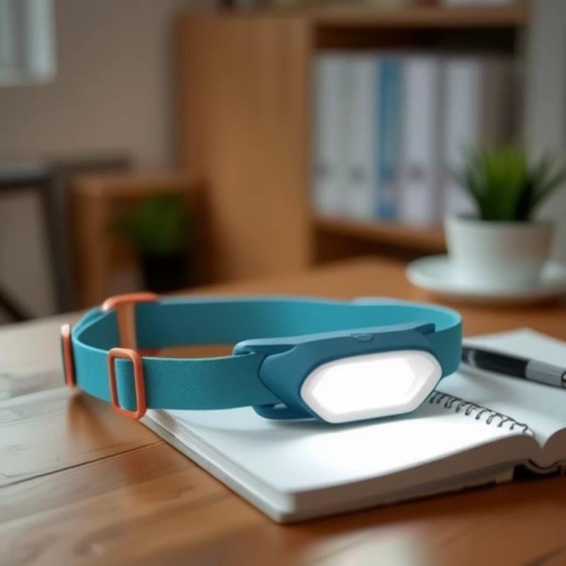 Lampe frontale en silicone cyan