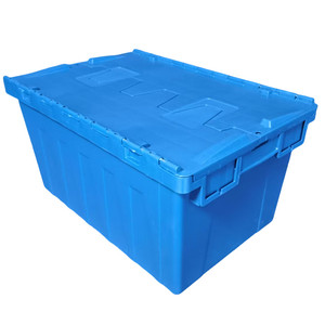Cajas de plástico sólido apilables y encajables rentables con tapas para cajas de envío y logística - Product Image 6