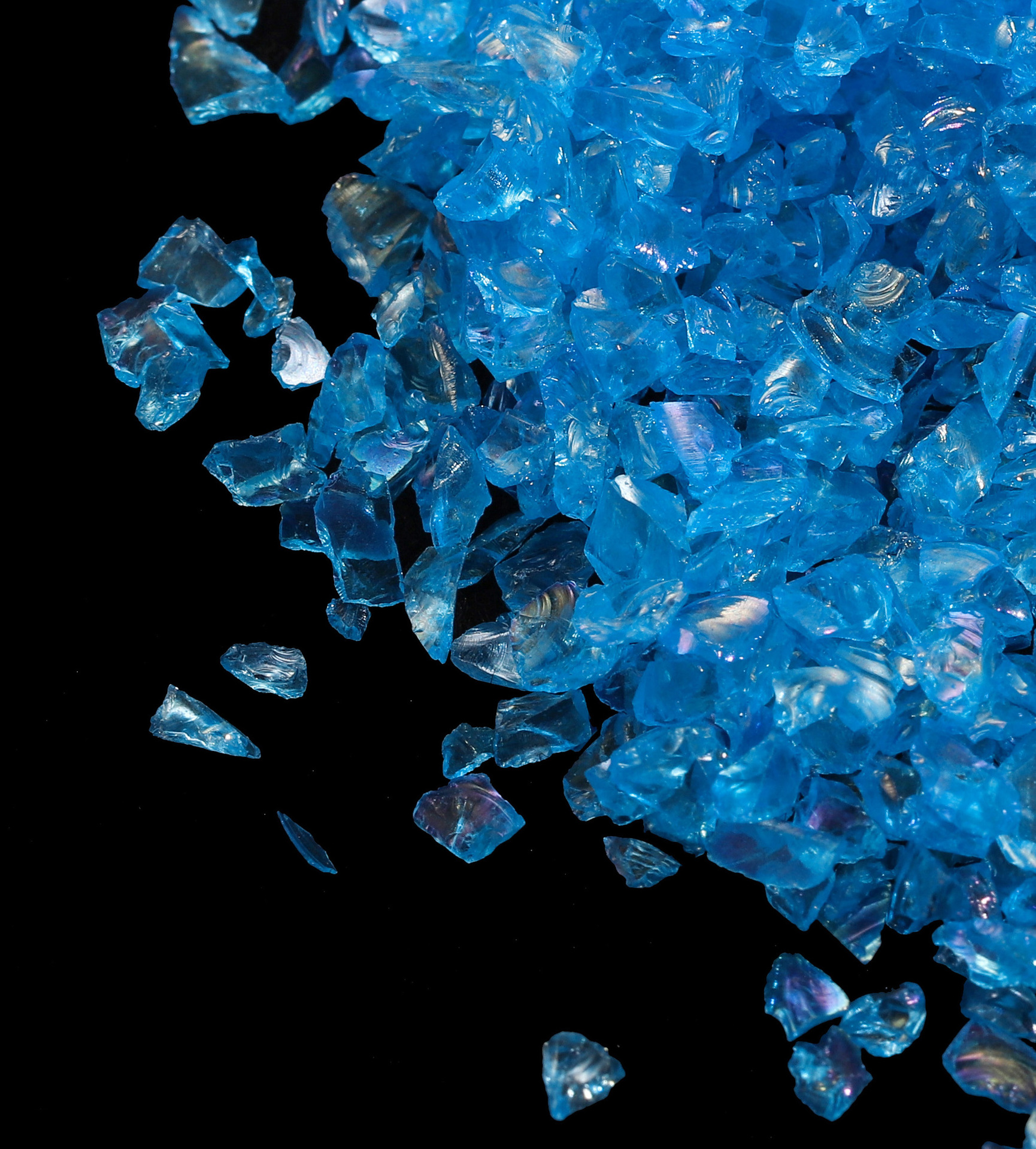 Verre gravier bleu