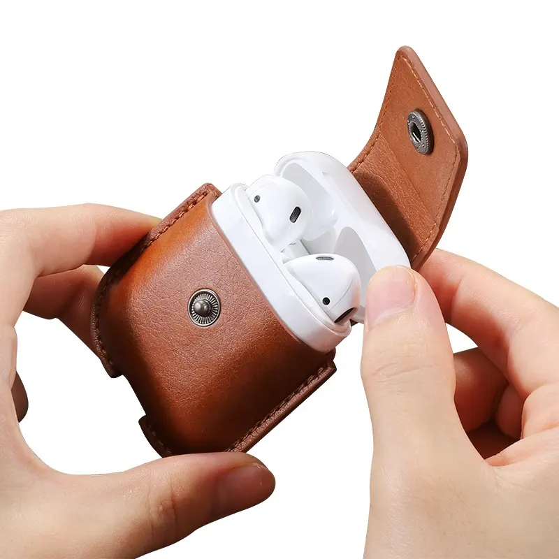 Подходит для Apple airPods наушники сумка защитный рукав гарнитура 1/2 поколения оболочки беспроводной зарядным устройством кожаный чехол
