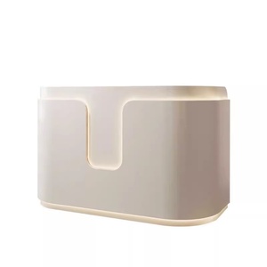 高柜台桌黑色和米色接待处定制高品质带灯的小前台 - Product Image 6