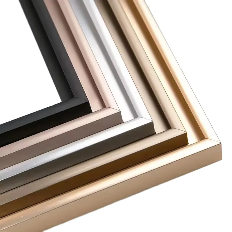 Customized Aluminium Silver Snap Frames /aluminum Photo Frame Profiles /aluminum Metal Poster Picture Frame Extrusion Profiles