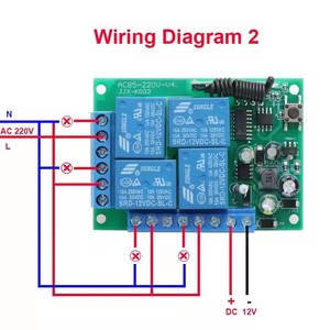 433mhz 12V AC 2WayリレーレシーバーモジュールスイッチワイヤレスRFユニバーサル学習コードモーターライトガレージリモコンとレシーバー用 - Product Image 4