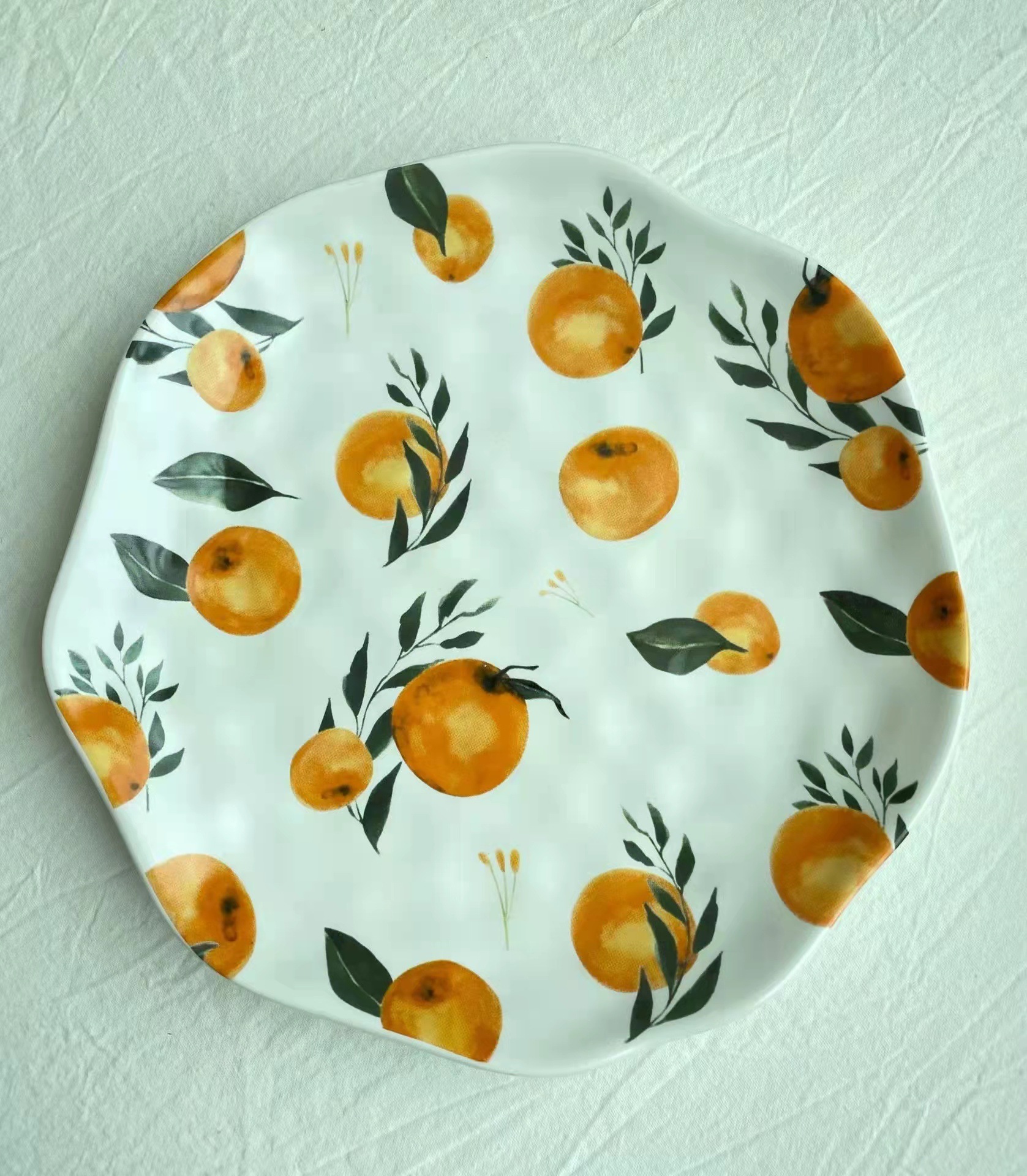 Assiette plate orange de 11 pouces