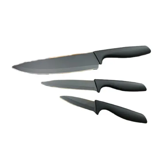 Set di coltelli da cucina 3 pezzi set di coltelli da cuoco rivestiti antiaderenti con manici in PP