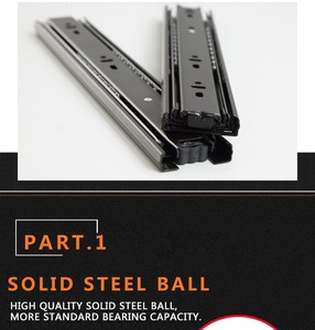 तीन-सेक्शन क्यू235 कोल्ड रोल्ड स्टील बॉल असर स्लाइड 45 मिमी ट्रैक रेल स्लाइडिंग कैबिनेट फाइल करने के लिए कैबिनेट स्लाइड - Product Image 2