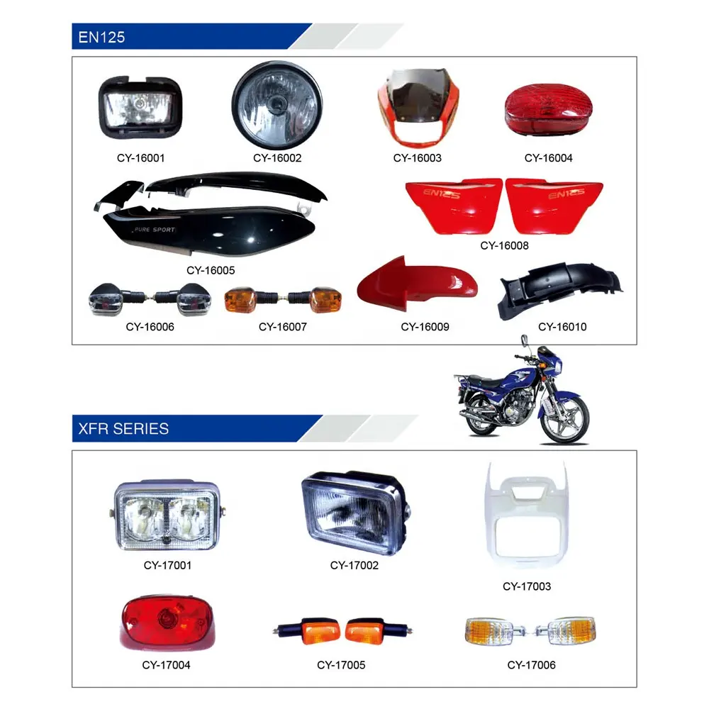Motosiklet Suzuki için EN125 yedek parçaları far kuyruk aydınlatma koruması yan kapak dönüş sinyal ışığı winker lamba çamurluk karbüratör