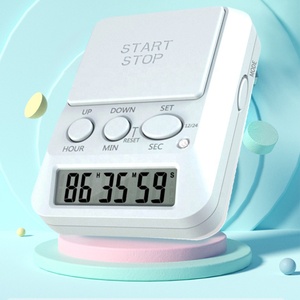 多機能デジタルキッチンタイマーカウントアップ & ダウンアラームリング大きなロゴエリアLCDデジタルタイマーバッキングライト付き