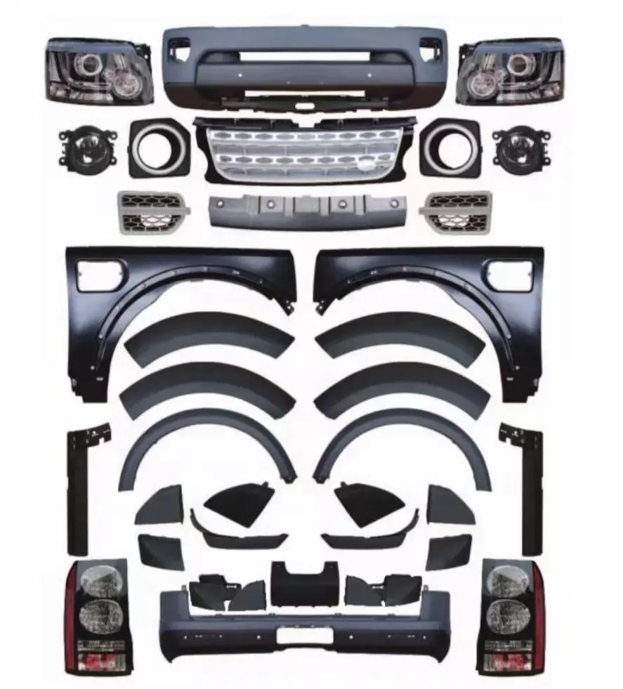 Для комплекта кузова Land Rover для обновления lr 3 facelift, новые Внешние детали lr4 для автомобиля, аксессуары, передний бампер, воздушный intak lr3