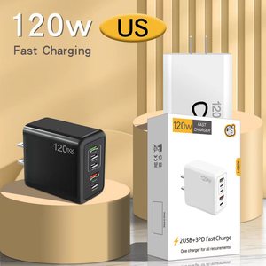 120W Port Wall Charger 3USB+2C Fast Charging <strong>Adapter</strong> for Android for iphone 13 15 16 Phones <strong>EU</strong> UK US <strong>Multi</strong> Port <strong>Output</strong> - Product Image 6