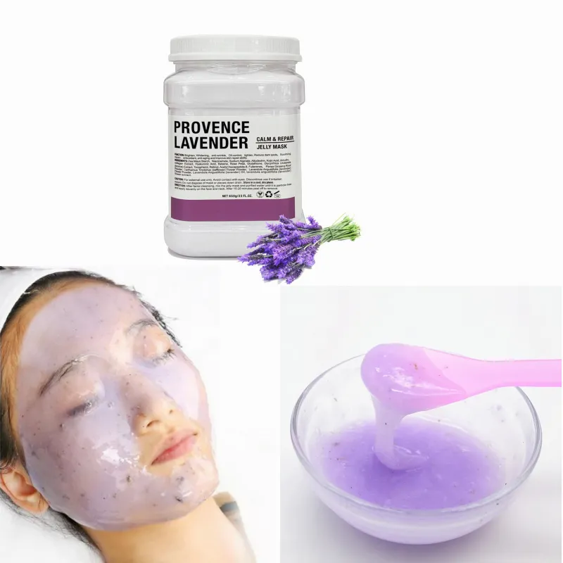 Private Label Jelly Mask Face Skincare 650g Natural Lavender Hydrating Repairing Peel Off Powder Jelly Mask