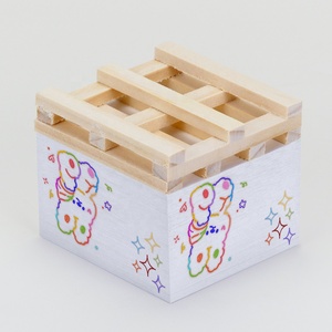 Cubo de notas con impresión de logotipo personalizado profesional, paleta de madera, notas adhesivas autoadhesivas, soporte para notas, almohadilla, bloque de cubo de papel, recarga - Product Image 5