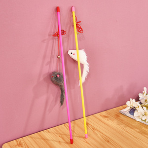 ของเล่นแมวหยอกลอกแบบปรับแต่งได้เมาส์กำมะหยี่สีสันสดใสพร้อมก้านแขวนขนนกราคาโรงงานสำหรับความบันเทิงสำหรับสัตว์เลี้ยงโดยตรงจากประเทศจีน - Product Image 2