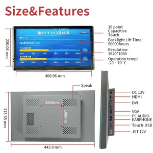 15.6&quot;18.5&quot;21.5&quot; Inch Capacitive Touch Screen <strong>Embedded</strong> <strong>Lcd</strong> <strong>Display</strong> OEM Open Frame Capacitive Touch Screen <strong>LCD</strong> Monitor - Product Image 3
