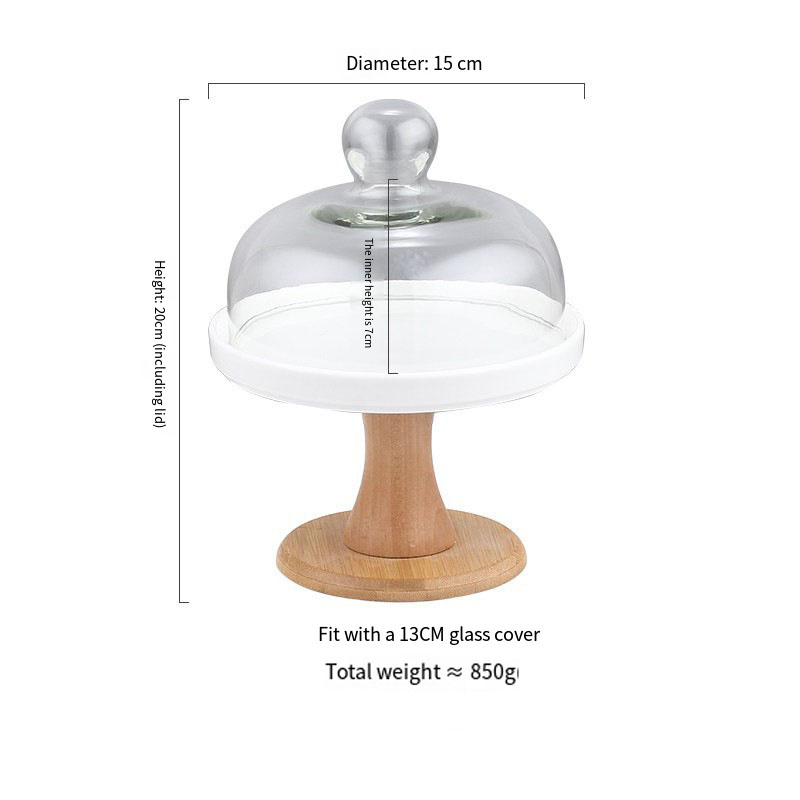 Petite assiette à gâteau transparente avec couvercle
