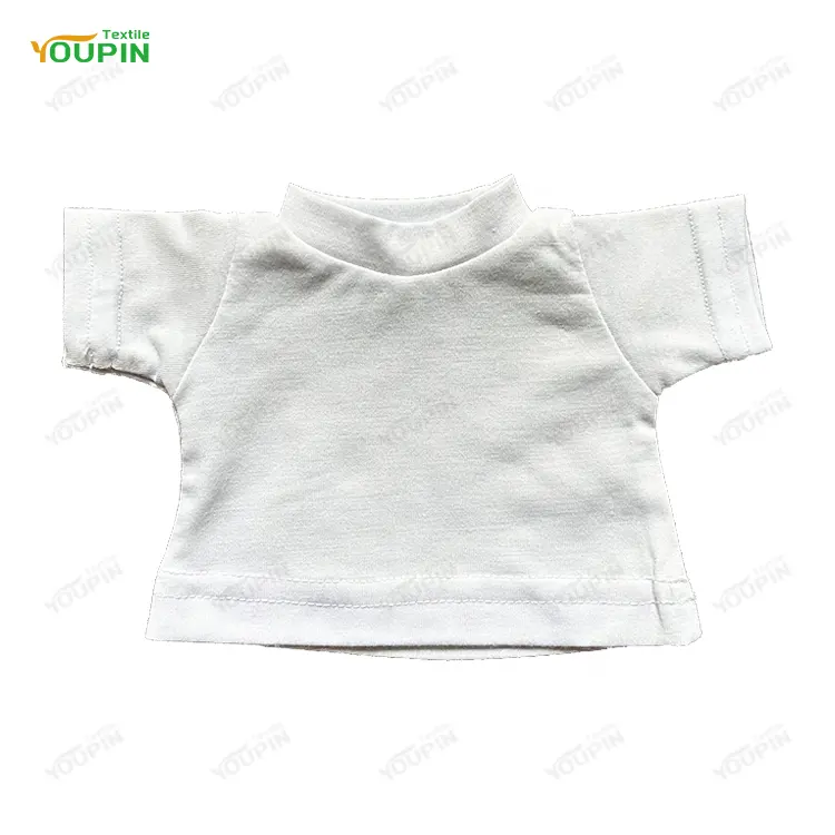 Custom Groothandel Diy Sublimatie Blanks 100% Polyester Wit T-Shirt Voor Pluche Pop Knuffeldieren Speelgoed