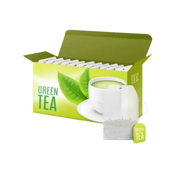 Paquet de sachets de tisane biodégradables avec logo personnalisé Boîte à thé en papier carton